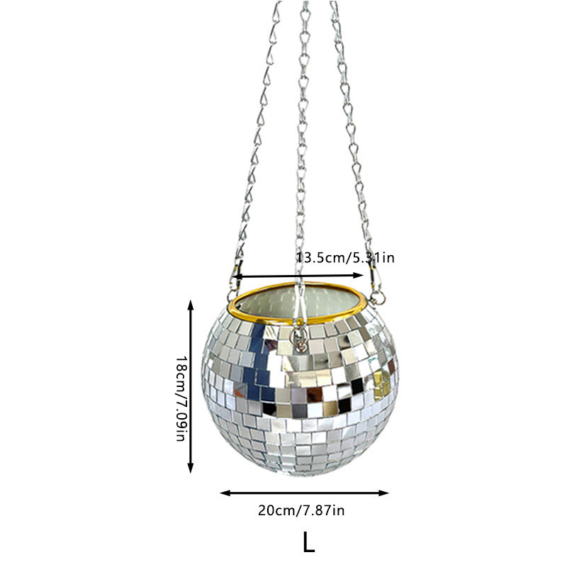 Disco Ball Flower Hanging Vase