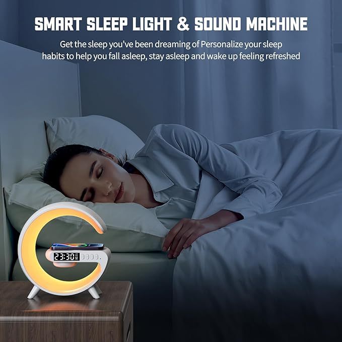 New Intelligent G Shaped LED Lamp Bluetooth Speake Wireless Charger Atmosphere Lamp App Control For Bedroom Home Decor