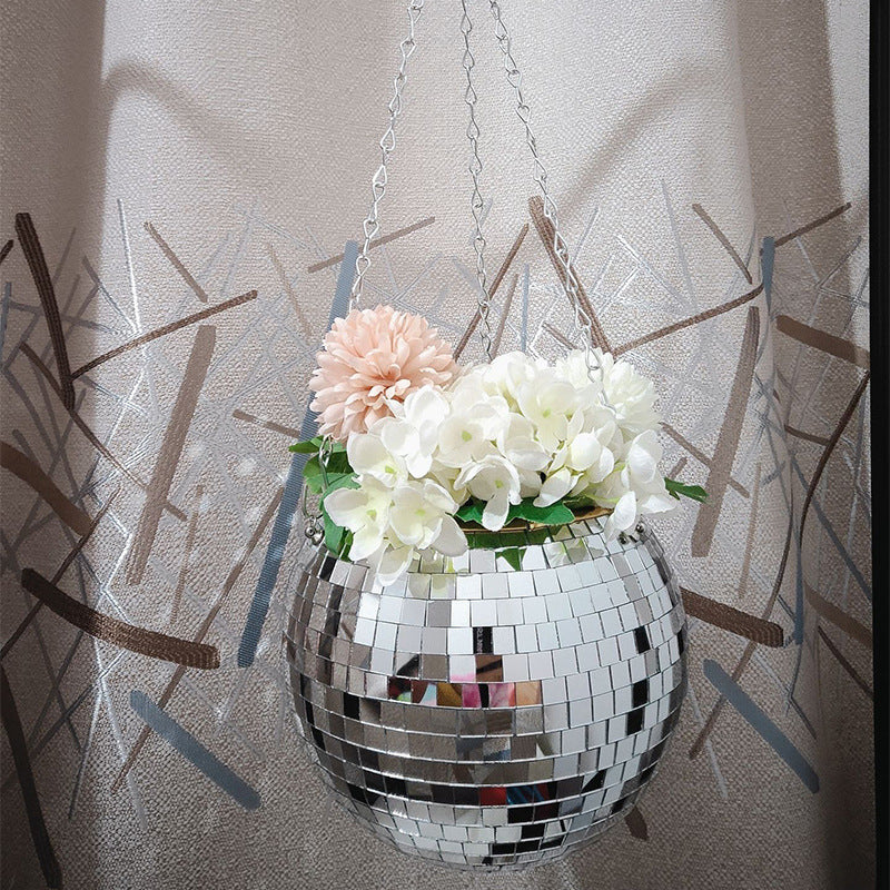 Disco Ball Flower Hanging Vase