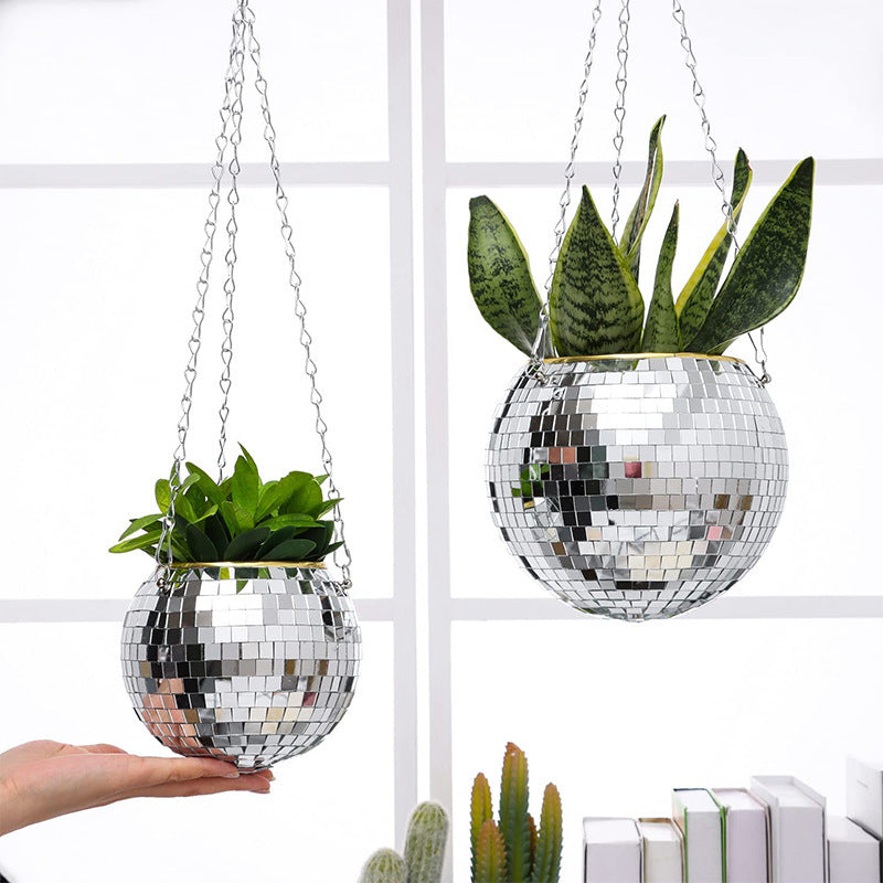 Disco Ball Flower Hanging Vase