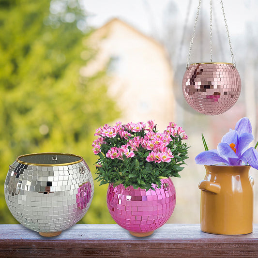 Disco Ball Flower Hanging Vase